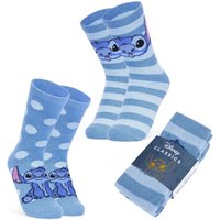 Disney Women's Stitch Fluffy Socks in Blue