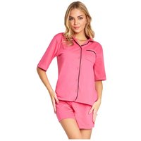 CityComfort Women's Short Pyjama Set 2 Piece Button Down PJ Nightwear Sleepwear in Pink | Size: Large
