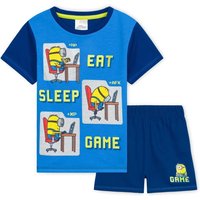 Minions Boy's Short Sleeve Pyjama Set in Blue | Size: 5-6 Years