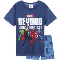 Marvel Boy's Short Sleeve Pyjama Set in Blue | Size: 11-12 Years