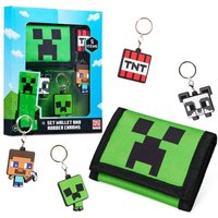 Minecraft Wallet & Rubber Charm Set