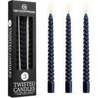 Dinner Candles Pack 3 Twisted Non Drip Spiral 6 hours Non Scented Pack
