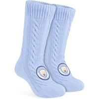 Manchester City FC Slipper Socks in Blue | Size: 7-11