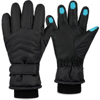 CityComfort Thermal & Waterproof Ski Gloves in Black | Size: 6-8 Years