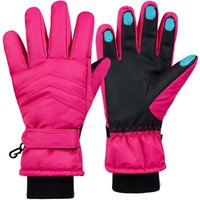 CityComfort Thermal & Waterproof Ski Gloves in Pink | Size: 12-14 Years