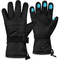 CityComfort Men's Thermal & Waterproof Ski Gloves in Black
