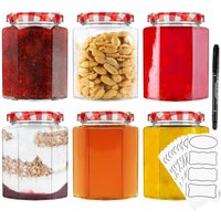 Deco Express Glass Storage Jars With Lids 6 x 250ml
