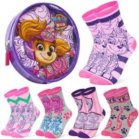 Paw Patrol Women's Girls Socks Pack of 7 in Purple | Size: 6-8