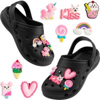 Clog Shoes Removable Charms Slip On Flat Shoes Strap 2 3
