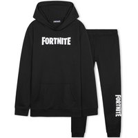 Fortnite Boy's Tracksuit Set 2 Piece Comfy Loungewear Activewear in Black | Size: 13-14 Years