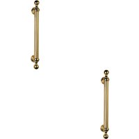 Loops 2x Ornate Pull Handle with Reeded Grip 353mm Fixing Centres Polished Brass in Metallics