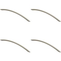 Loops 4x Curved Bow Cabinet Pull Handle 256 x 10mm 224mm Fixing Centres Satin Nickel in Metallics