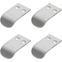 Loops 4x Semi Concealed Cabinet Finger Pull Handle 12mm Fixing Centres Satin Chrome