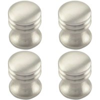 Loops 4x One Piece Textured Cupboard Door Knob 15.5mm Diameter Satin Nickel in Metallics
