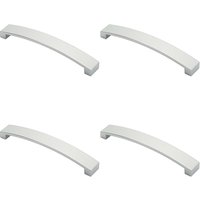 Loops 4x Flat Curved Bow Pull Handle 172 x 25mm 160mm Fixing Centres Polished Chrome