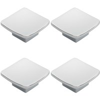 Loops 4x Square Curved Cupboard Door Knob 45 x 45mm Polished Chrome Cabinet Handle