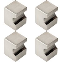 Loops 4x Square Cupboard Door Knob 22 x 22mm 30mm Projection Satin Nickel in Metallics