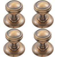 Loops 4x Ringed Tiered Cupboard Door Knob 25mm Diameter Bronze Cabinet Handle