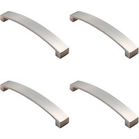 Loops 4x Flat Curved Bow Pull Handle 238 x 25mm 224mm Fixing Centres Satin Nickel in Metallics