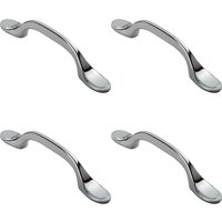 Loops 4x 128mm Shaker Style Cabinet Pull Handle 76mm Fixing Centres Polished Chrome