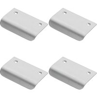 Loops 4x Semi Concealed Cabinet Finger Pull Handle 52mm Fixing Centres Satin Chrome