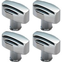 Loops 4x Square Cabinet Door Knob Geometric Design 30 x 20mm Polished Chrome