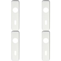 Loops 4x PAIR Door Handle Lock Backplate for Safety Levers 154 x 40mm Satin Aluminium