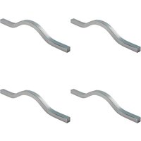 Loops 4x Curved Square Bar Pull Handle 240 x 12mm 160mm Fixing Centres Chrome