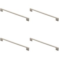 Loops 4x Slim D Shape Pull Handle 290 x 9mm 256mm Fixing Centres Satin Nickel in Metallics