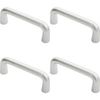 Loops 4x Rounded D Shaped Bar Handle 150 x 19mm Diameter Satin Anodised Aluminium