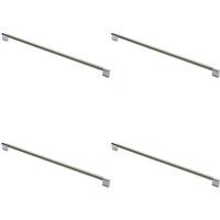Loops 4x Keyhole Bar Pull Handle 460 x 14mm 448mm Fixing Centres Satin Nickel & Chrome in Metallics