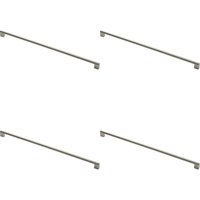 Loops 4x Round Bar Pull Handle 648 x 14mm 608mm Fixing Centres Satin Nickel & Steel in Metallics