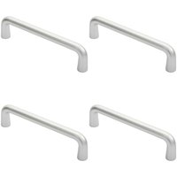 Loops 4x Rounded D Shaped Bar Handle 225 x 19mm Diameter Satin Anodised Aluminium