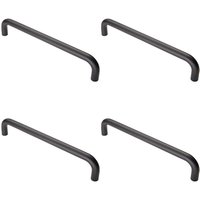 Loops 4x Round D Bar Pull Handle 319 x 19mm 300mm Fixing Centres Matt Black