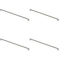 Loops 4x Keyhole Bar Pull Handle 588 x 14mm 576mm Fixing Centres Satin Nickel & Chrome in Metallics
