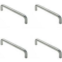 Loops 4x Round D Bar Pull Handle 619 x 19mm 600mm Fixing Centres Satin Steel in Metallics