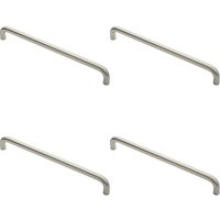 Loops 4x Round D Bar Pull Handle 22mm Dia 450mm Fixing Centres Satin Stainless Steel in Metallics