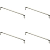 Loops 4x Round D Bar Pull Handle 469 x 19mm 450mm Fixing Centres Bright Steel in Metallics