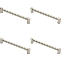 Loops 4x Round Tube Pull Handle 244 x 16mm 224mm Fixing Centres Satin Nickel in Metallics