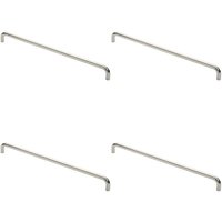 Loops 4x Round D Bar Pull Handle 619 x 19mm 600mm Fixing Centres Bright Steel in Metallics