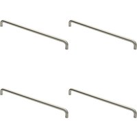Loops 4x Round D Bar Pull Handle 22mm Dia 600mm Fixing Centres Satin Stainless Steel in Metallics