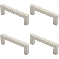 Loops 4x Square Mitred Door Pull Handle 169 x 19mm 150mm Fixing Centres Satin Steel in Metallics