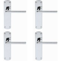 Loops 4x Rounded Straight Bar Handle on Latch Backplate 170 x 42mm Polished Chrome