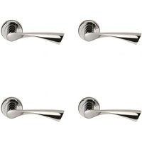 Loops 4x PAIR Angular Twisted Handle on Round Rose Concealed Fix Polished Chrome