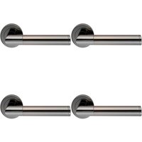 Loops 4x PAIR Sectional Round Bar Handle on Round Rose Concealed Fix Black Nickel in Metallics