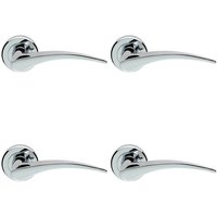 Loops 4x PAIR Arched Tapered Handle on Round Rose Concealed Fix Polished Chrome