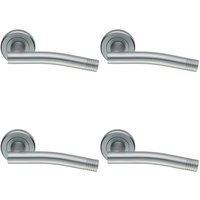 Loops 4x PAIR Round Bar Handle with Arch Concealed Fix Round Rose Satin Chrome