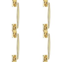 Loops 4x One Piece Door Pull Handle 250mm Length 54mm Projection Polished Brass in Metallics