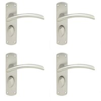 Loops 4x Arched Lever on Bathroom Backplate Door Handle 170 x 42mm Satin Chrome