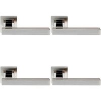Loops 4x PAIR Square Cut Straight Bar Handle Concealed Fix Polished & Satin Steel in Metallics